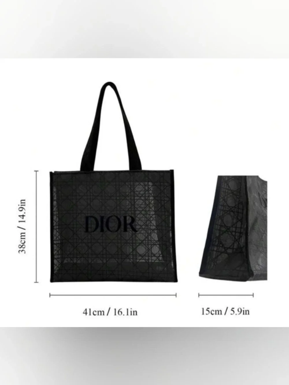 Dior VIP Black Mesh Tote Bag